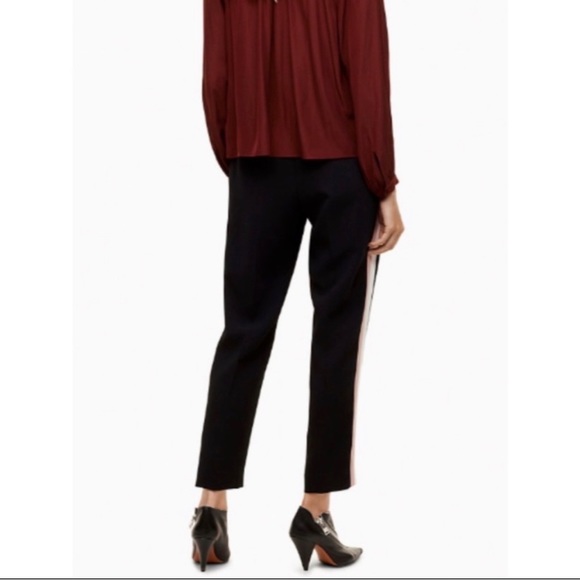 Wilfred Darontal Stripe Pants Black with White/Beige Detail Size 8 - Picture 3 of 9